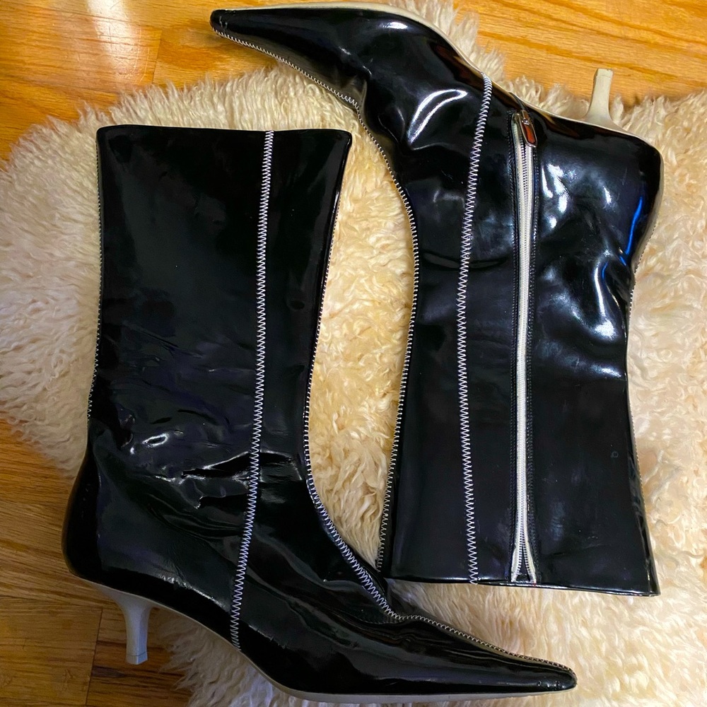 Patent Leather Claudia Ciuti Kitten Heel Boot